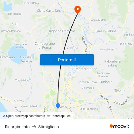 Risorgimento to Stimigliano map