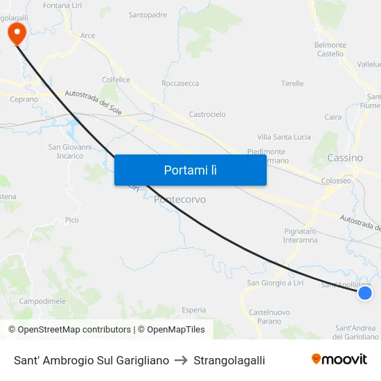 Sant' Ambrogio Sul Garigliano to Strangolagalli map