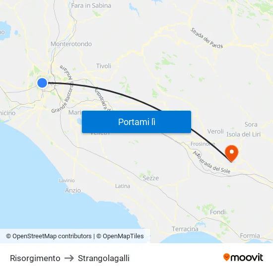 Risorgimento to Strangolagalli map