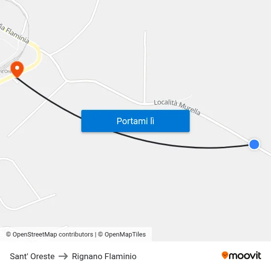 Sant' Oreste to Rignano Flaminio map
