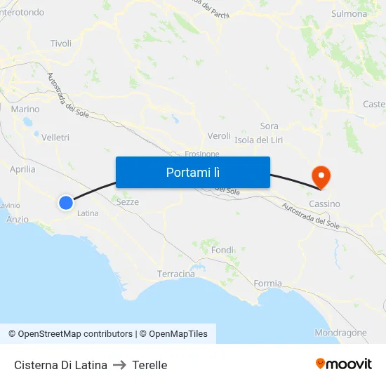 Cisterna Di Latina to Terelle map