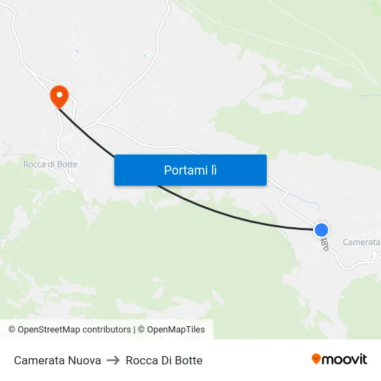 Camerata Nuova to Rocca Di Botte map