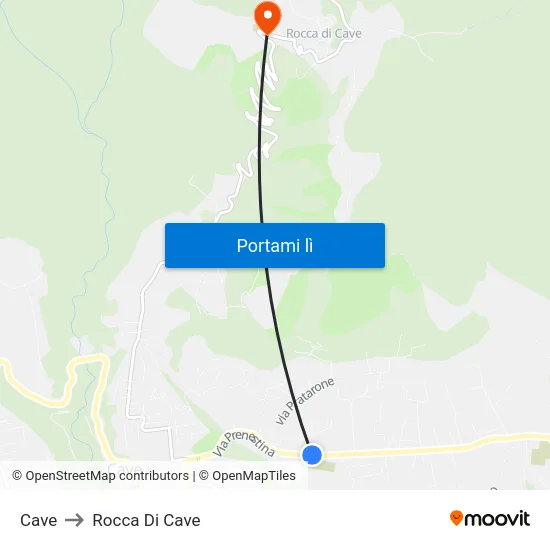 Cave to Rocca Di Cave map