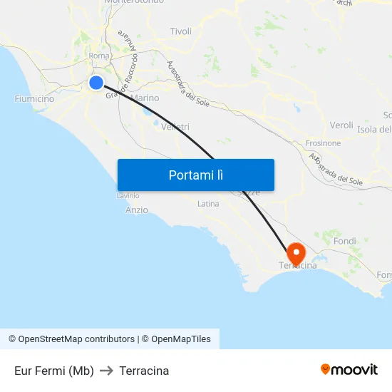 Eur Fermi (Mb) to Terracina map