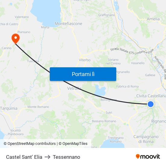 Castel Sant' Elia to Tessennano map