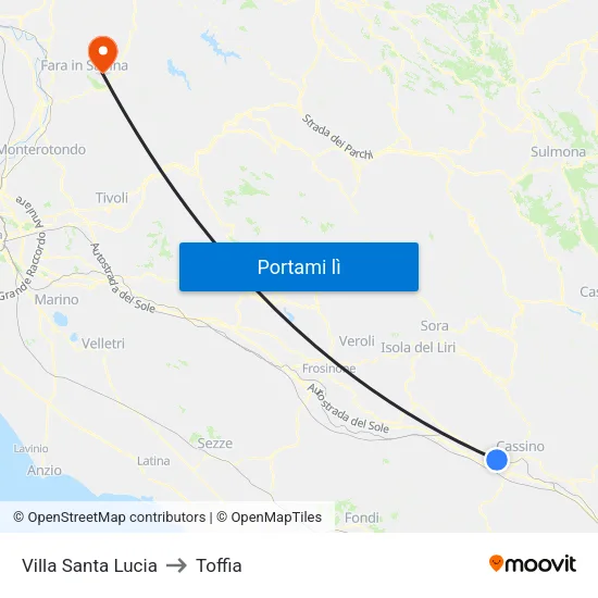 Villa Santa Lucia to Toffia map