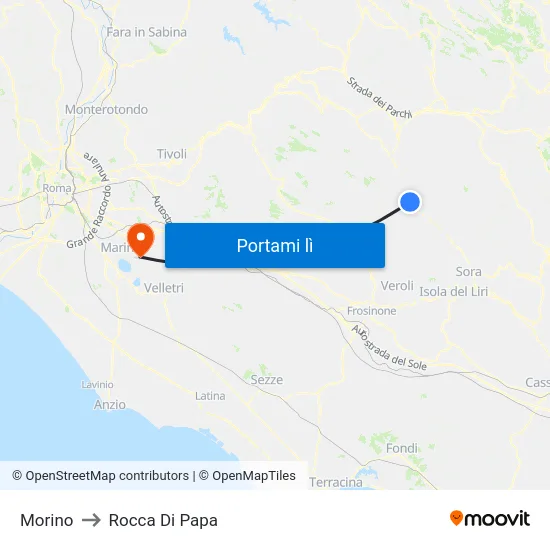 Morino to Rocca Di Papa map