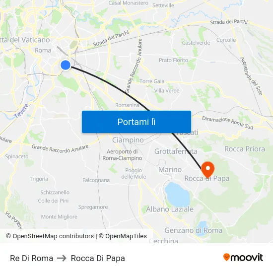 Re Di Roma to Rocca Di Papa map