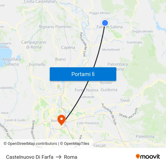 Castelnuovo Di Farfa to Roma map