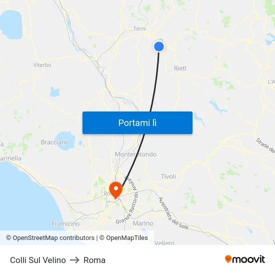 Colli Sul Velino to Roma map
