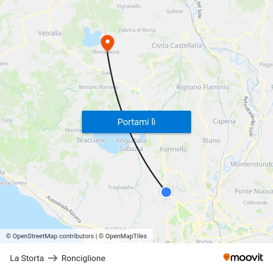 La Storta to Ronciglione map