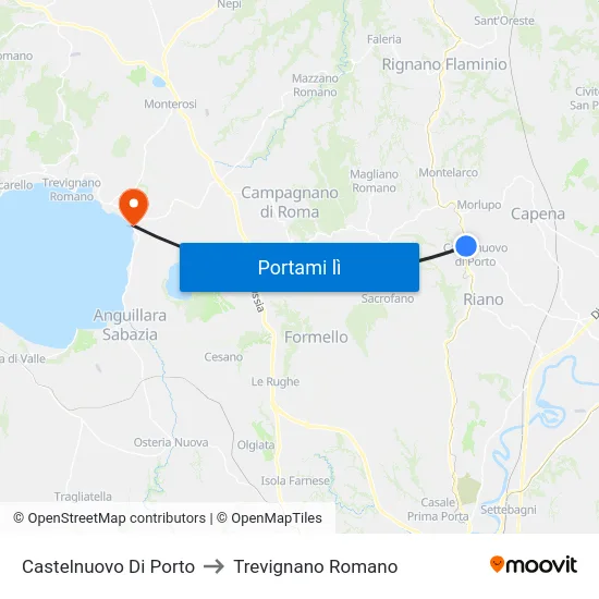 Castelnuovo Di Porto to Trevignano Romano map