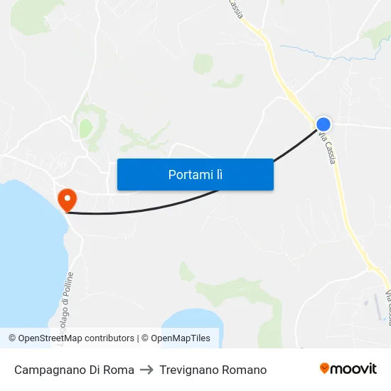 Campagnano Di Roma to Trevignano Romano map