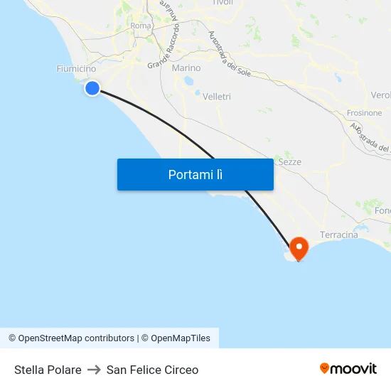 Stella Polare to San Felice Circeo map