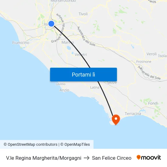 V.le Regina Margherita/Morgagni to San Felice Circeo map