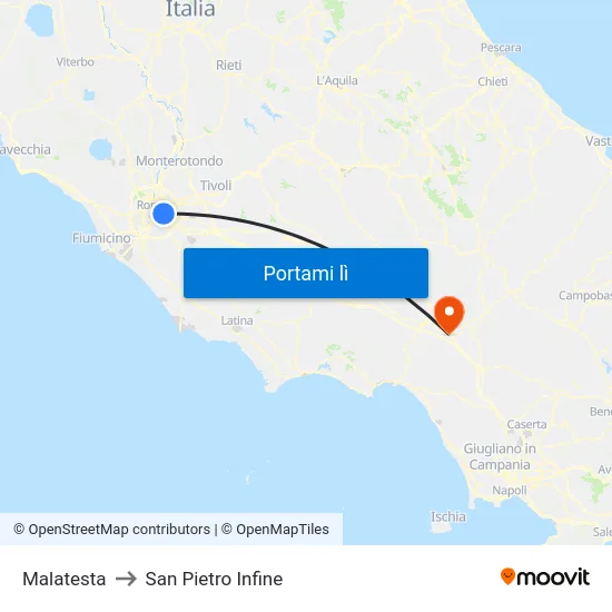 Malatesta to San Pietro Infine map