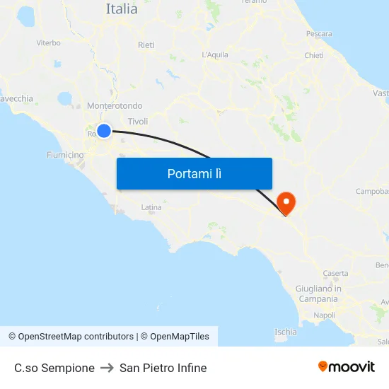 C.so Sempione to San Pietro Infine map
