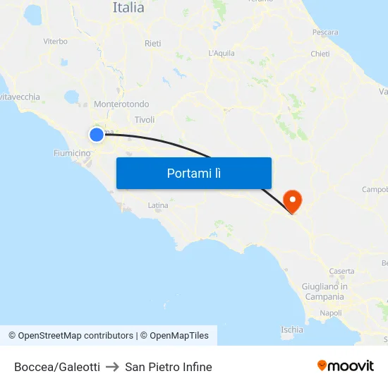 Boccea/Galeotti to San Pietro Infine map