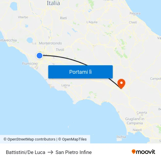 Battistini/De Luca to San Pietro Infine map