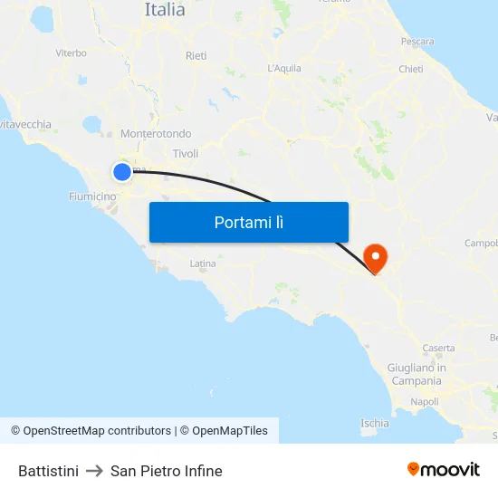 Battistini to San Pietro Infine map