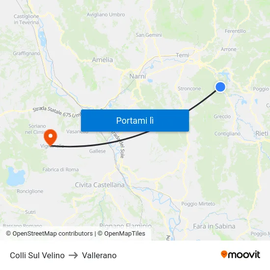 Colli Sul Velino to Vallerano map