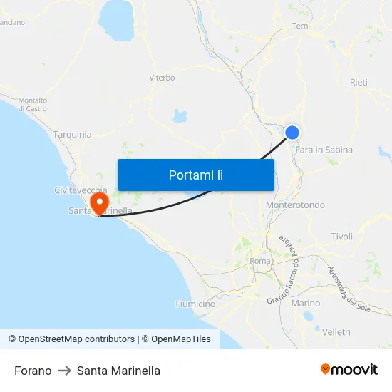 Forano to Santa Marinella map
