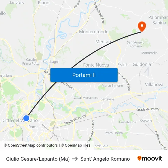 Giulio Cesare/Lepanto (Ma) to Sant' Angelo Romano map