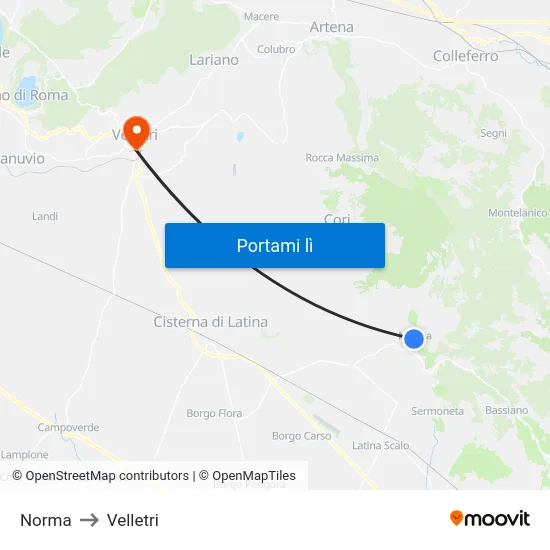 Norma to Velletri map