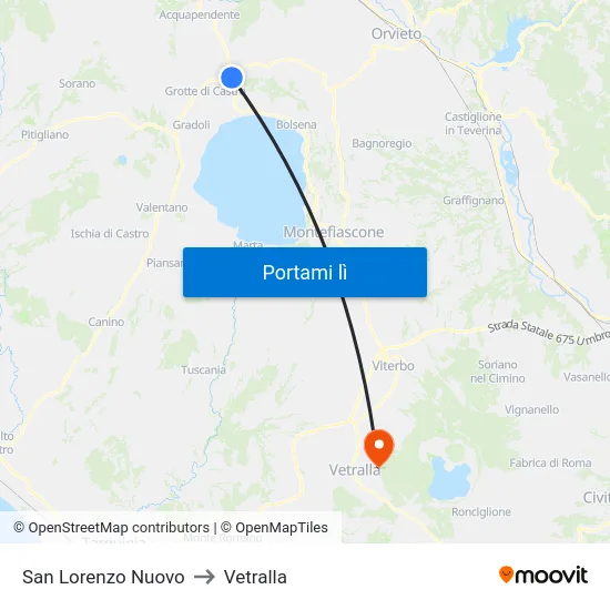 San Lorenzo Nuovo to Vetralla map