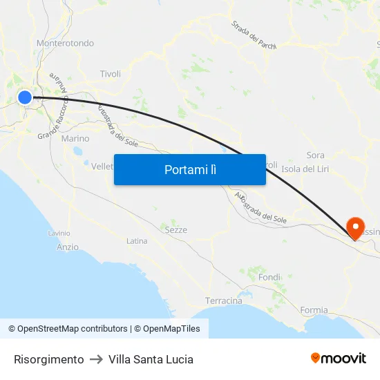 Risorgimento to Villa Santa Lucia map