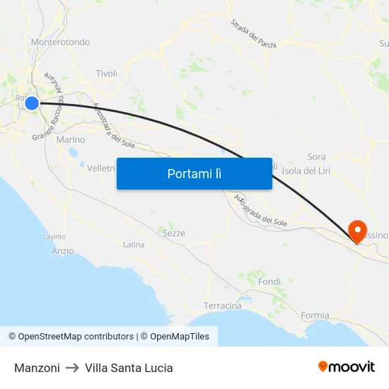Manzoni to Villa Santa Lucia map