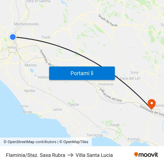 Flaminia/Staz. Saxa Rubra to Villa Santa Lucia map
