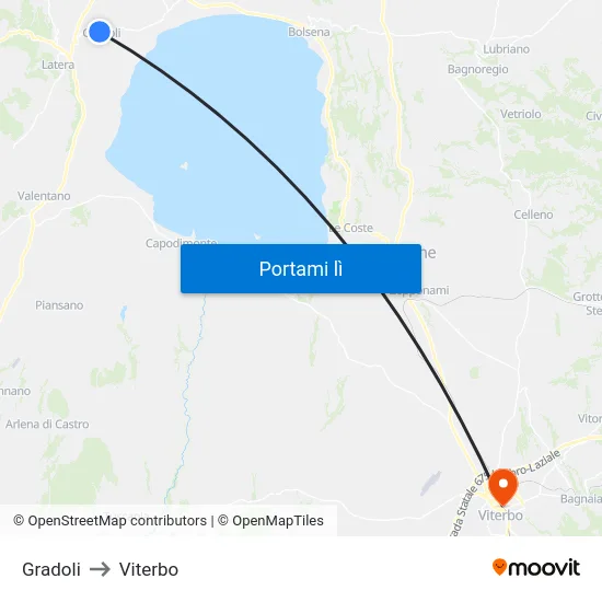 Gradoli to Viterbo map