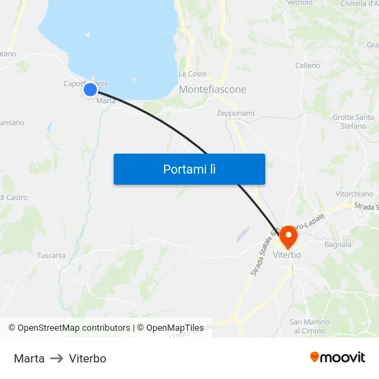 Marta to Viterbo map