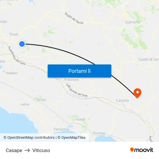 Casape to Viticuso map