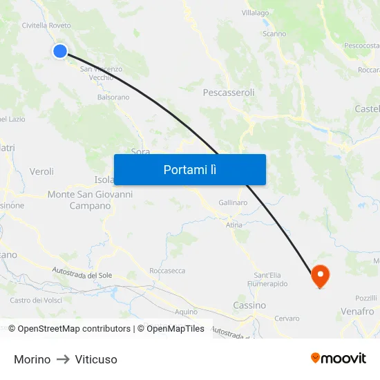 Morino to Viticuso map
