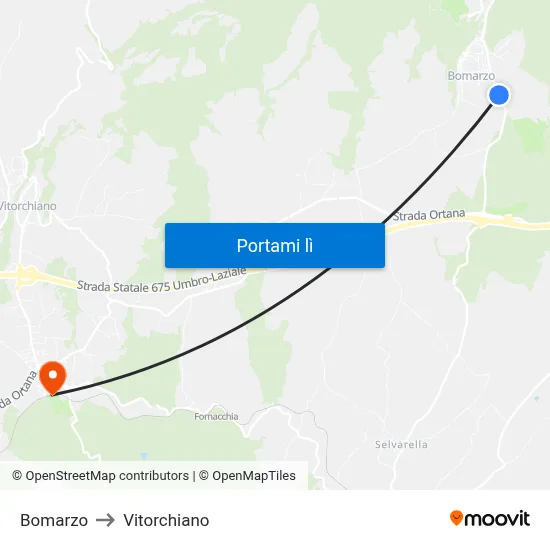 Bomarzo to Vitorchiano map