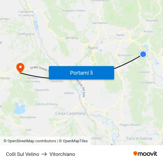 Colli Sul Velino to Vitorchiano map