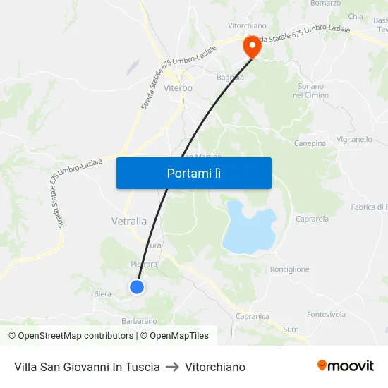Villa San Giovanni In Tuscia to Vitorchiano map
