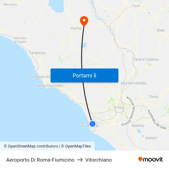 Aeroporto Di Roma-Fiumicino to Vitorchiano map