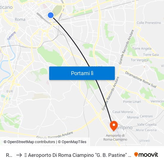 Reti to ✈ Aeroporto Di Roma Ciampino "G. B. Pastine" (Cia) map