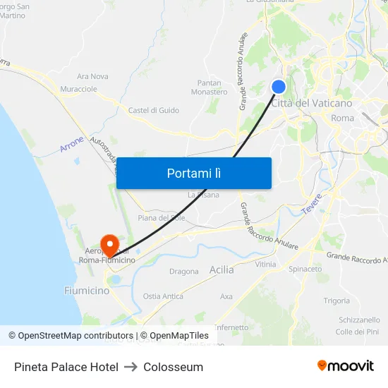 Pineta Palace Hotel to Colosseum map