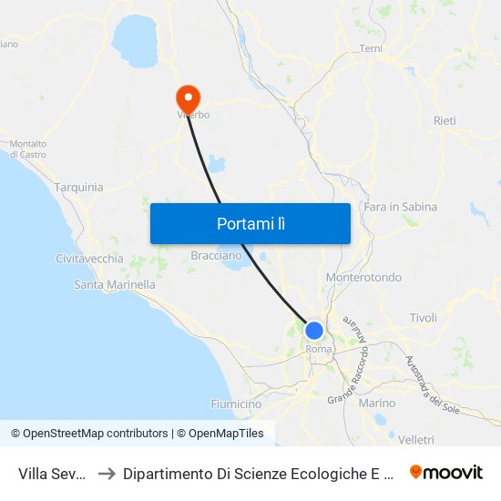 Villa Severini to Dipartimento Di Scienze Ecologiche E Biologiche map