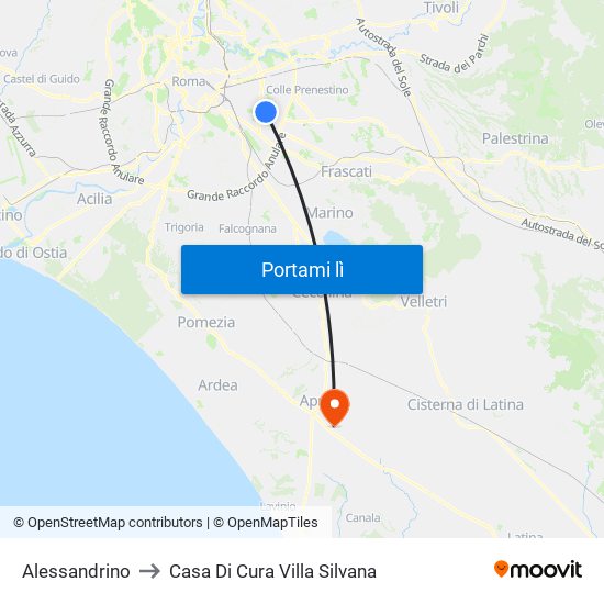 Alessandrino to Casa Di Cura Villa Silvana map