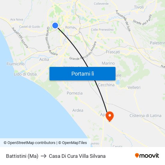 Battistini (Ma) to Casa Di Cura Villa Silvana map