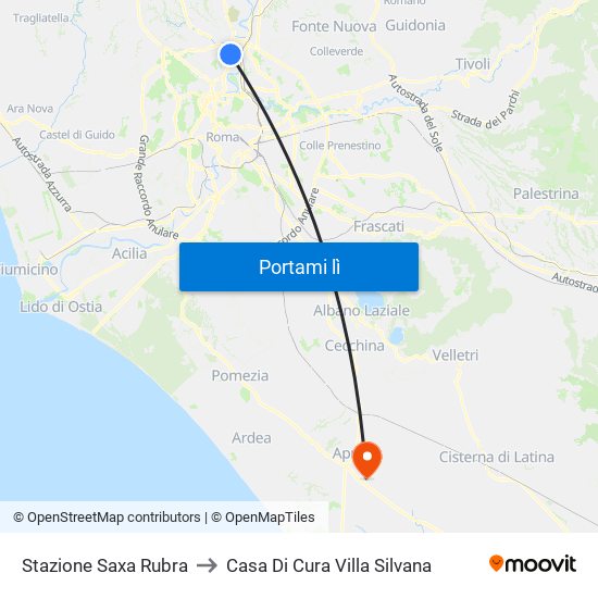 Stazione Saxa Rubra to Casa Di Cura Villa Silvana map