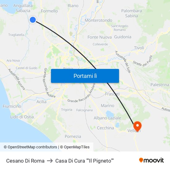 Cesano Di Roma to Casa Di Cura ""Il Pigneto"" map