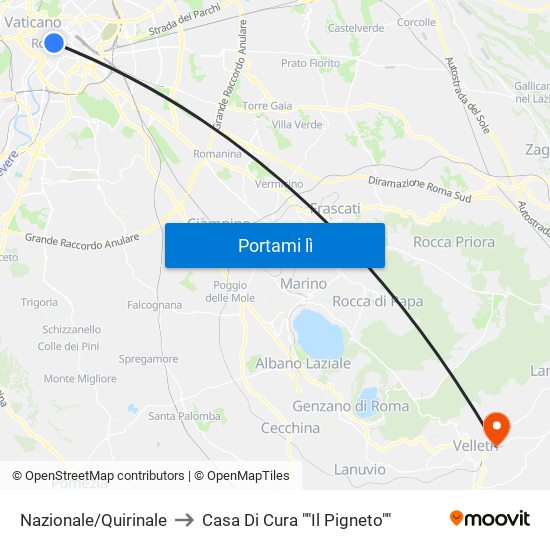 Nazionale/Quirinale to Casa Di Cura ""Il Pigneto"" map