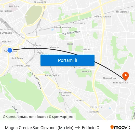 Magna Grecia/San Giovanni (Ma-Mc) to Edificio C map