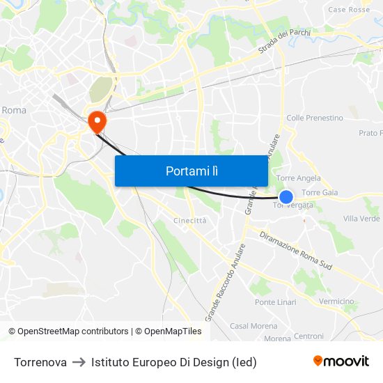 Torrenova to Istituto Europeo Di Design (Ied) map